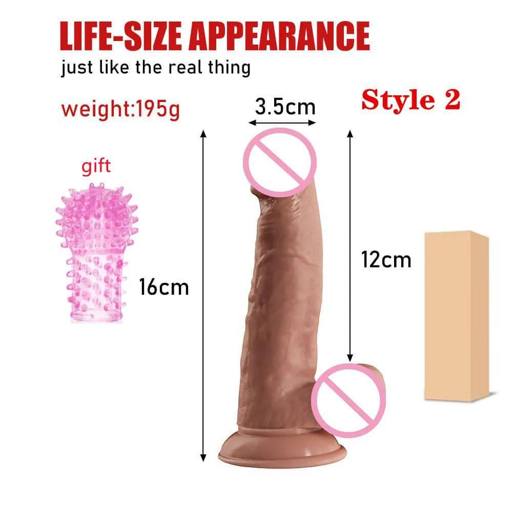 Realistic Dildo women - powerful suction cups, realistic soft skin and adult sex toys - perfect for masturbation! - Passion Pulse Adult