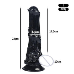 Huge Transparent Black Horse Dildo - Realistic TPE with Strong Suction Cup - Passion Pulse Adult