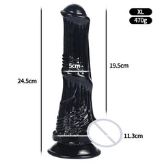 Huge Transparent Black Horse Dildo - Realistic TPE with Strong Suction Cup - Passion Pulse Adult