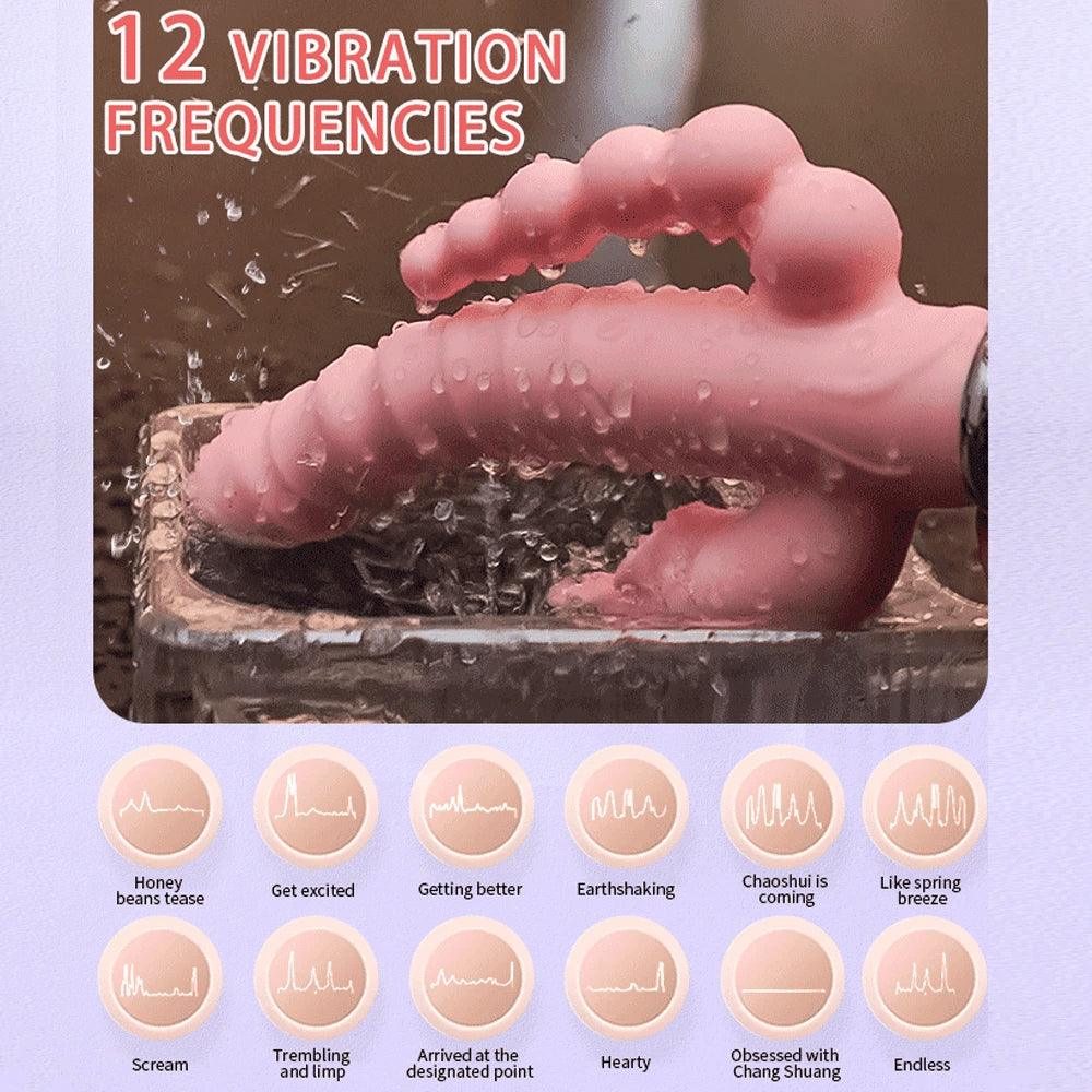 3-in-1 Dildo Vibrator – Tongue Licking, G-Spot & Clit Stimulator - Passion Pulse Adult