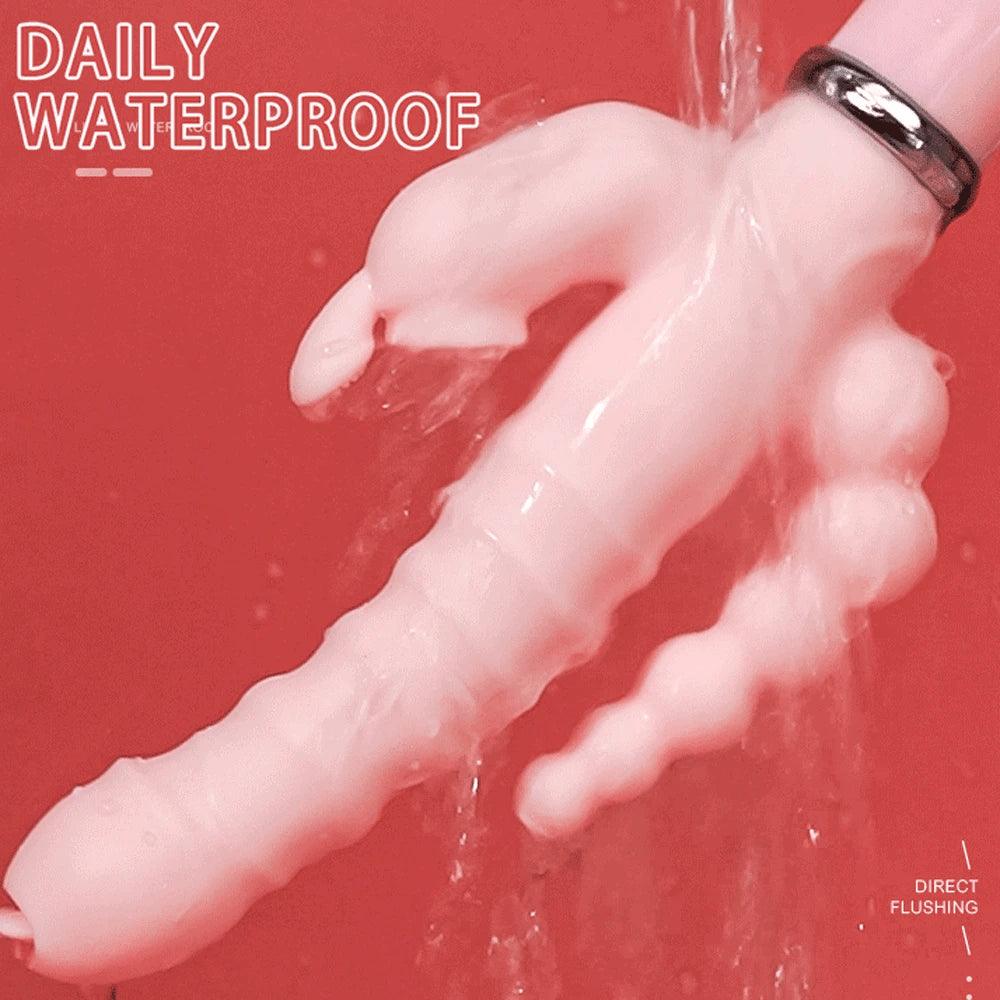 3-in-1 Dildo Vibrator – Tongue Licking, G-Spot & Clit Stimulator - Passion Pulse Adult