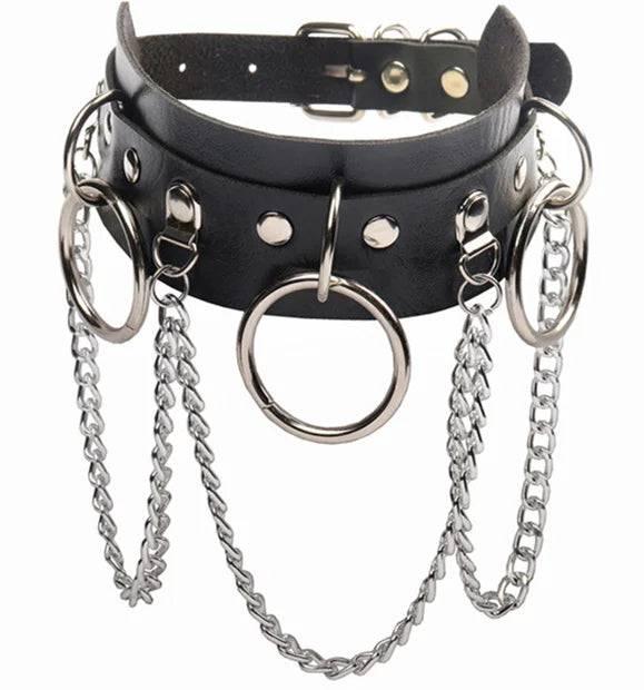Harajuku Punk Rock Rivet Goth Choker | PU Leather Collar with Heart, Cross & Spikes | Hip Hop Bondage Jewelry for Women - Passion Pulse Adult