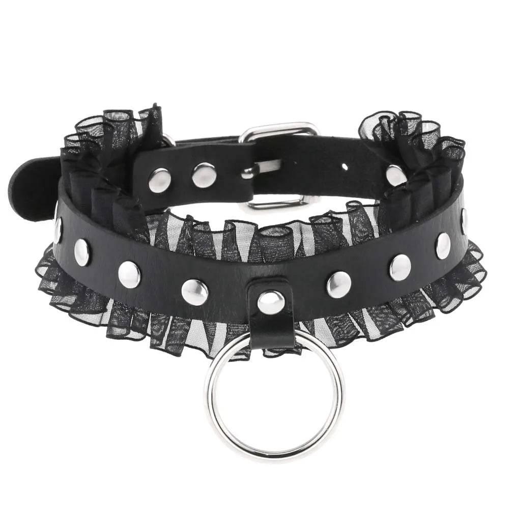 Harajuku Punk Rock Rivet Goth Choker | PU Leather Collar with Heart, Cross & Spikes | Hip Hop Bondage Jewelry for Women - Passion Pulse Adult