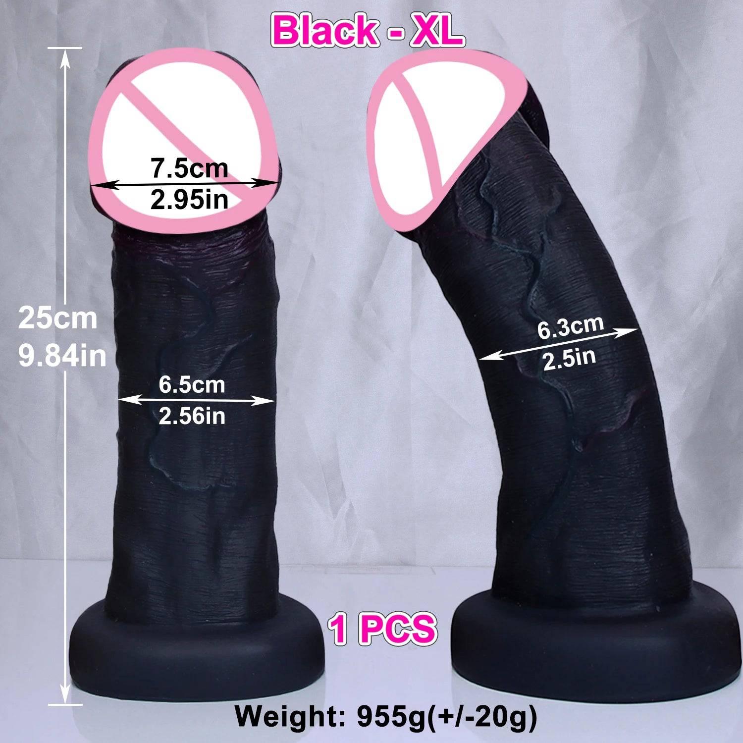 Huge Soft Realistic Dildo with Suction Cup - Double-Layer Design - Passion Pulse Adult
