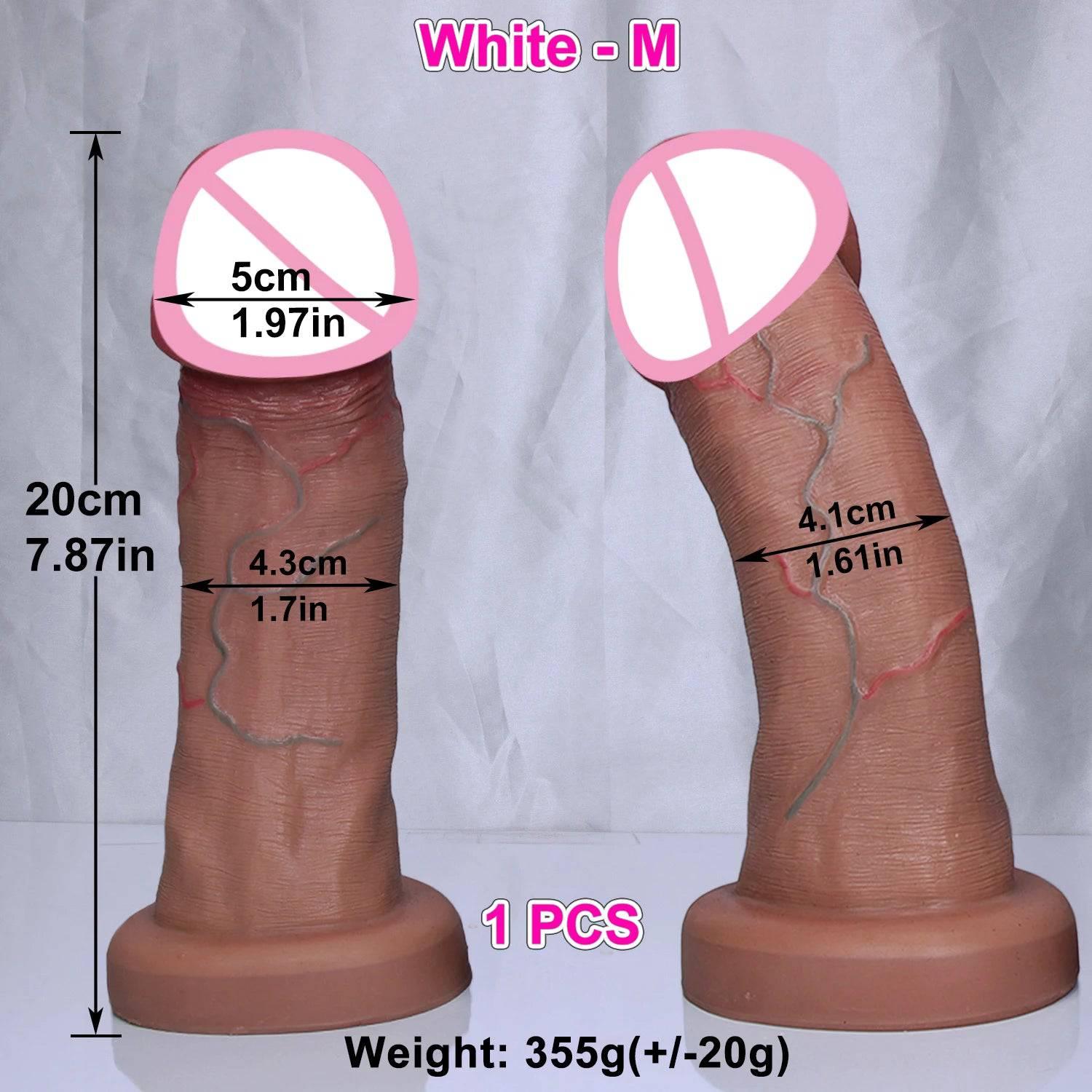 Huge Soft Realistic Dildo with Suction Cup - Double-Layer Design - Passion Pulse Adult