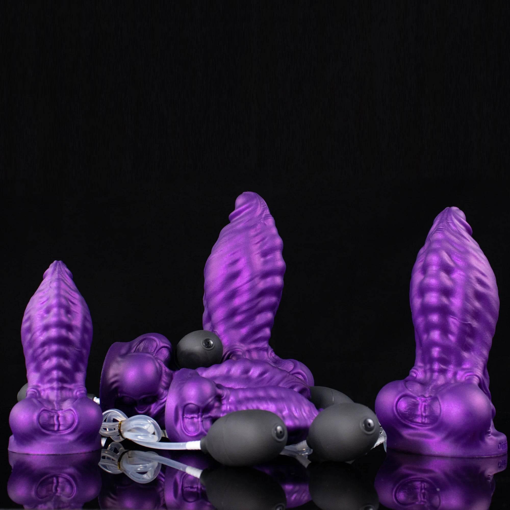 Oieffur Large Ejaculation Dildo With Enema Ball Squirt Liquid Purple Squirting Penis With Suction Cup Sex Toys For Men And Women - Passion Pulse Adult