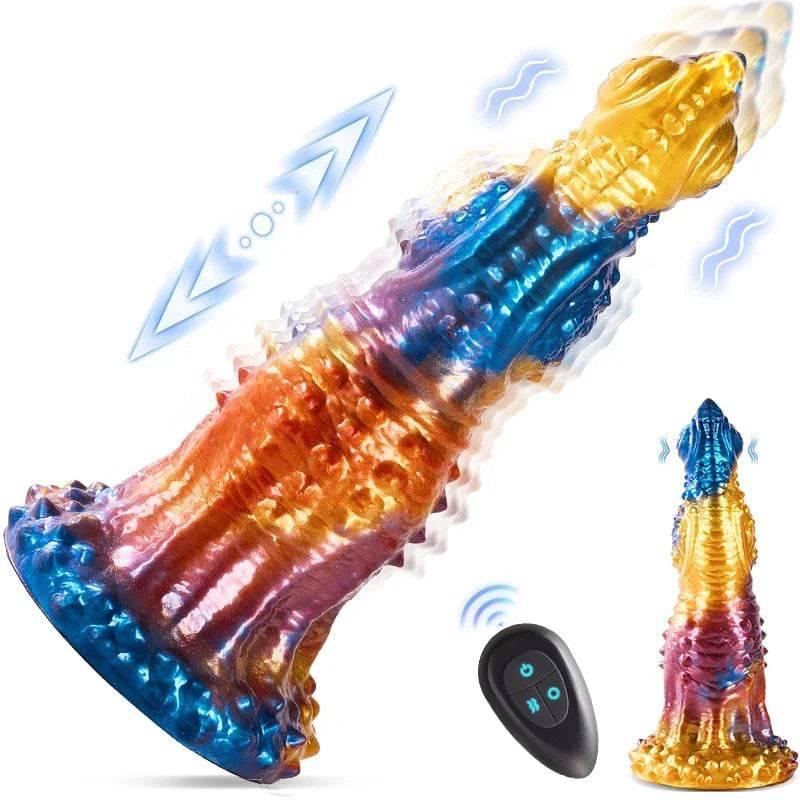 3-in-1 Thrusting Monster Dildo Vibrator with Remote Control - Passion Pulse Adult