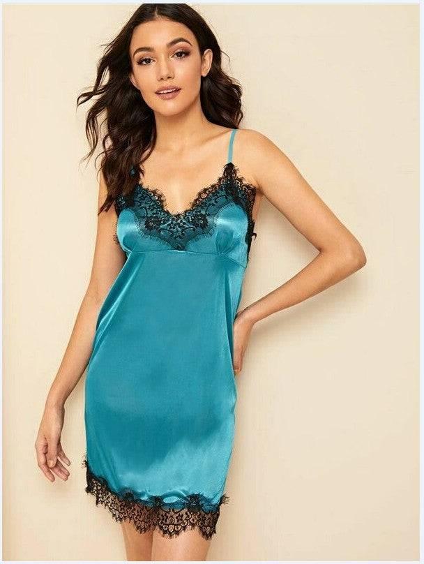 Sexy Suspender Women's Nightdress Lace Trim - Passion Pulse Adult