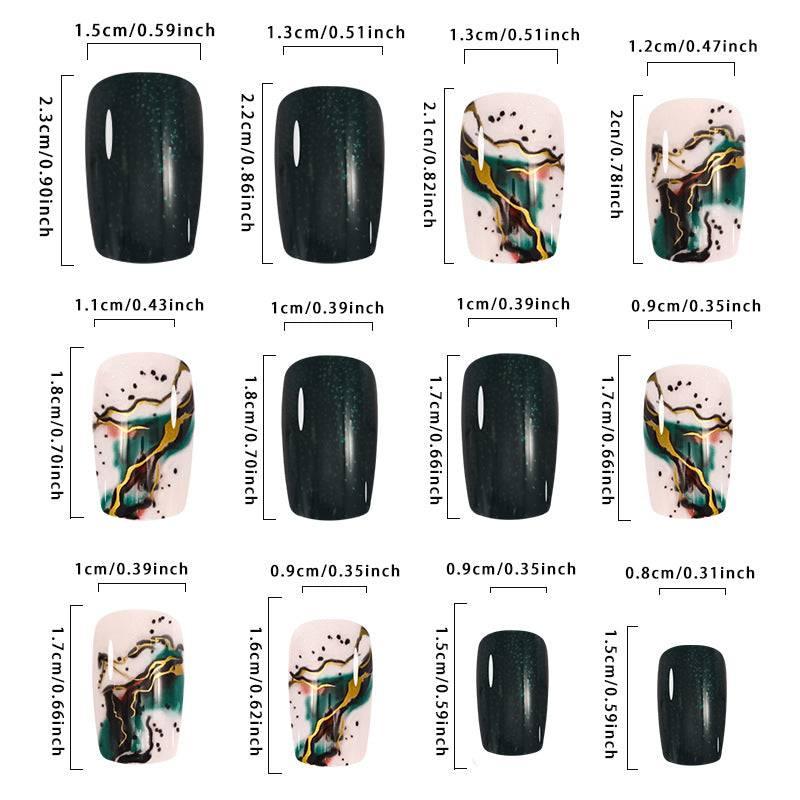 Dark Green Smudged Wearing Nail - Passion Pulse Adult