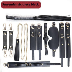 SM Discipline Set: Cuffs and Leather Whip - Passion Pulse Adult