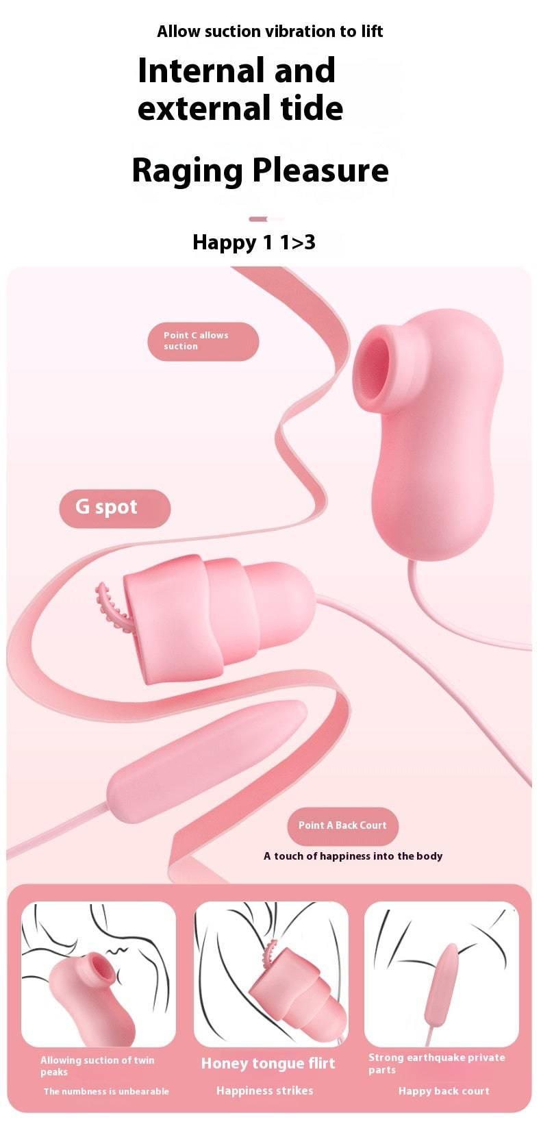 Tongue Sucking Remote Control Vibrator - Passion Pulse Adult