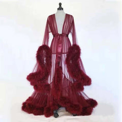 Feather Bell Sleeves Princess Dress