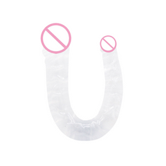 44cm Soft Jelly Dildo Double Long Realistic Cock Lesbian Vaginal Anal Plug Flexible Fake Penis For Women Dildos Sex Toys