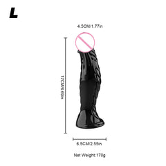 Realistic Ribbed Monster Dildo – TPR Suction Cup Dildo for Anal and Vaginal Play