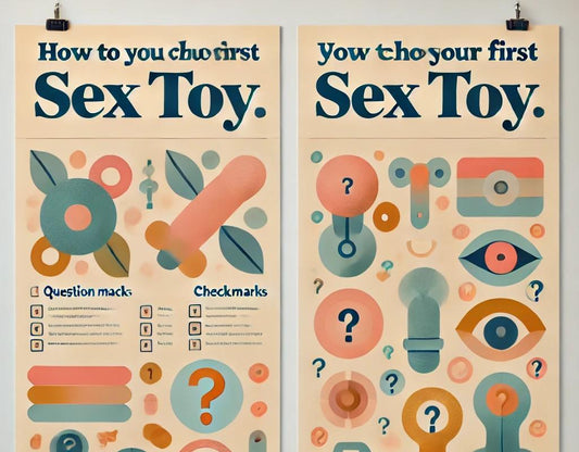 Guide to choosing your first sex toy with illustrated tips and checkmarks