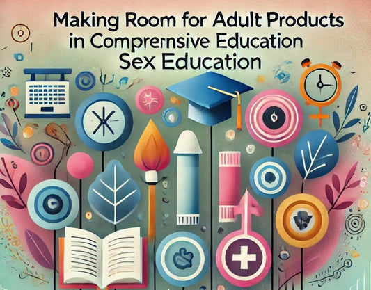 Illustration promoting comprehensive sex education with icons for learning, gender symbols, and educational tools