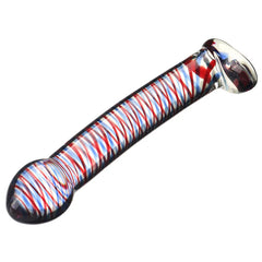 Dual-Ended Spiral Crystal Glass Dildo - G-Spot & Clitoral Massager