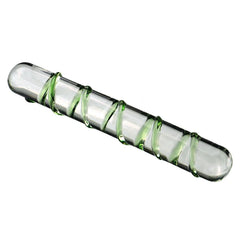 Dual-Ended Spiral Crystal Glass Dildo - G-Spot & Clitoral Massager