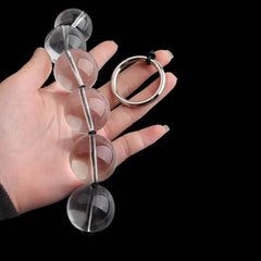 CrystalGlass Anal Beads - 5 Sizes Glass Butt Plug for Men, Women, and Couples with Smooth Vaginal and Anal Balls for BDSM, Massage, and Erotic Play