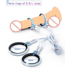 Electric Shock Penis Plug and Cock Ring Stimulator | Estim Electrostimulation Anal Plug BDSM Electrosex Toy for Couples 18+