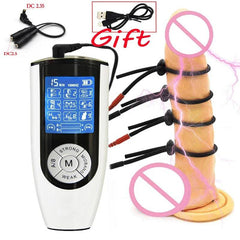 Electric Shock Penis Plug and Cock Ring Stimulator | Estim Electrostimulation Anal Plug BDSM Electrosex Toy for Couples 18+