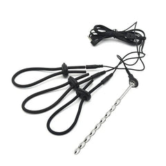 Electric Shock Penis Plug and Cock Ring Stimulator | Estim Electrostimulation Anal Plug BDSM Electrosex Toy for Couples 18+