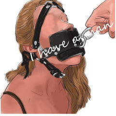 Leather Head Harness with Mouth Gag and Blindfold | BDSM Silicone Ball Gag Mask for Couples Roleplay & Bondage Games 18+