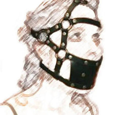 Leather Head Harness with Mouth Gag and Blindfold | BDSM Silicone Ball Gag Mask for Couples Roleplay & Bondage Games 18+