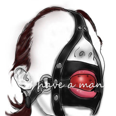 Leather Head Harness with Mouth Gag and Blindfold | BDSM Silicone Ball Gag Mask for Couples Roleplay & Bondage Games 18+