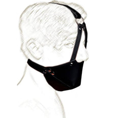 Leather Head Harness with Mouth Gag and Blindfold | BDSM Silicone Ball Gag Mask for Couples Roleplay & Bondage Games 18+