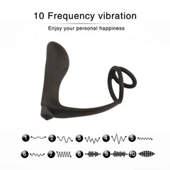 Male Prostate Massager Vibrator Butt Plug: Anal Masturbator, Silicone Penis Ring for Delayed Ejaculation - Sex Toy for Men, Gay Couple