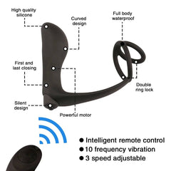 Male Prostate Massager Vibrator Butt Plug: Anal Masturbator, Silicone Penis Ring for Delayed Ejaculation - Sex Toy for Men, Gay Couple