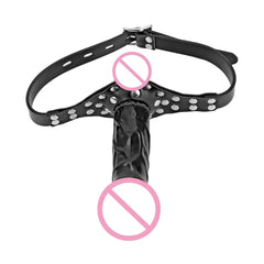 EXVOID Slave Restraint Realistic Penis Gag Mouth Plug BDSM Bondage Head Strapon Open Mouth Gag Adult Game