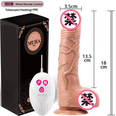 Thrusting Rotation Remote Control Dildo Vibrator: Realistic Penis with Suction Cup, Masturbator for Couples