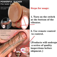 Thrusting Rotation Remote Control Dildo Vibrator: Realistic Penis with Suction Cup, Masturbator for Couples