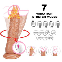 Thrusting Rotation Remote Control Dildo Vibrator: Realistic Penis with Suction Cup, Masturbator for Couples