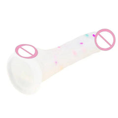 Confetti Clear Silicone Dildo – Realistic Design with Strong Suction Cup for Hands-Free Play