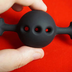 Medical Silicone Ball Gag with Breathing Holes | BDSM Mouth Gag Bondage Restraints for Couples | Slave Roleplay Adult Games