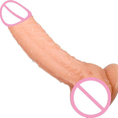 7-Inch Realistic Dildo with Suction Cup – Flexible Curved Shaft & Balls for G-Spot and Anal Play