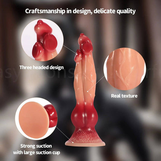 Colorful Dog Knot Dildo - Fantasy Wolf-Inspired Design for Couples