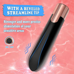 Lipstick-Shaped Bullet Vibrator with 10 Modes