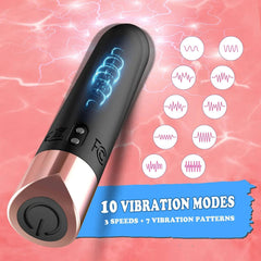 Lipstick-Shaped Bullet Vibrator with 10 Modes