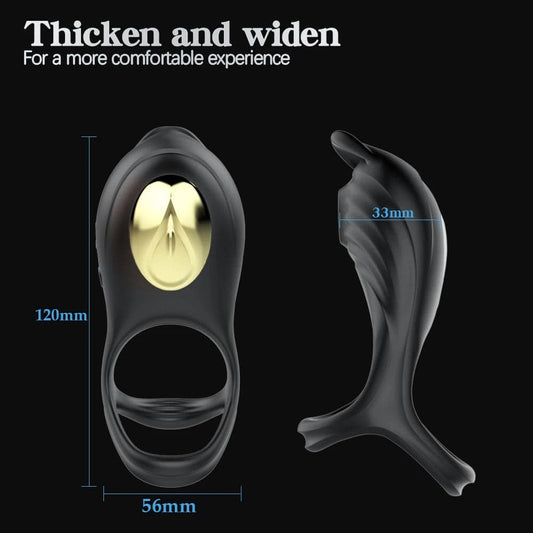 Remote Control Penis Ring Vibrator: Clitoris Stimulator & Cock Ring Enlargement Sex Toy for Men & Couples