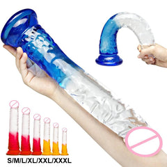 Crystal Jelly Huge Dildo - Realistic Design for Couples & Solo Play