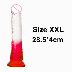 Crystal Jelly Huge Dildo - Realistic Design for Couples & Solo Play