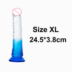 Crystal Jelly Huge Dildo - Realistic Design for Couples & Solo Play