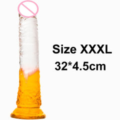 Crystal Jelly Huge Dildo - Realistic Design for Couples & Solo Play