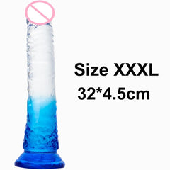 Crystal Jelly Huge Dildo - Realistic Design for Couples & Solo Play