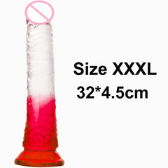 Crystal Jelly Huge Dildo - Realistic Design for Couples & Solo Play