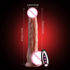 Realistic Telescopic Vibrator – Heated Thrusting Dildo & Anal Plug for Women